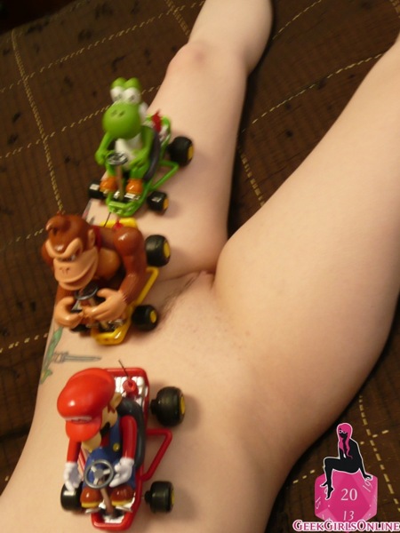 Zelda gets naughty with her action figure collection